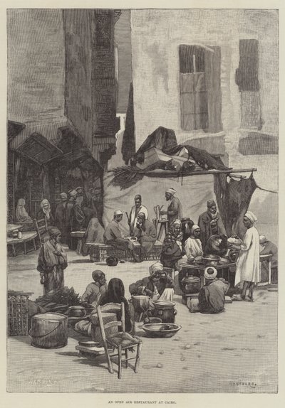 Ein Freiluftrestaurant in Kairo von Charles Auguste Loye